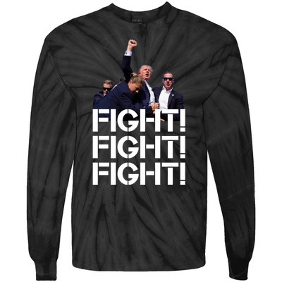 Donald Trump Fight Fight Fight Save America Tie-Dye Long Sleeve Shirt