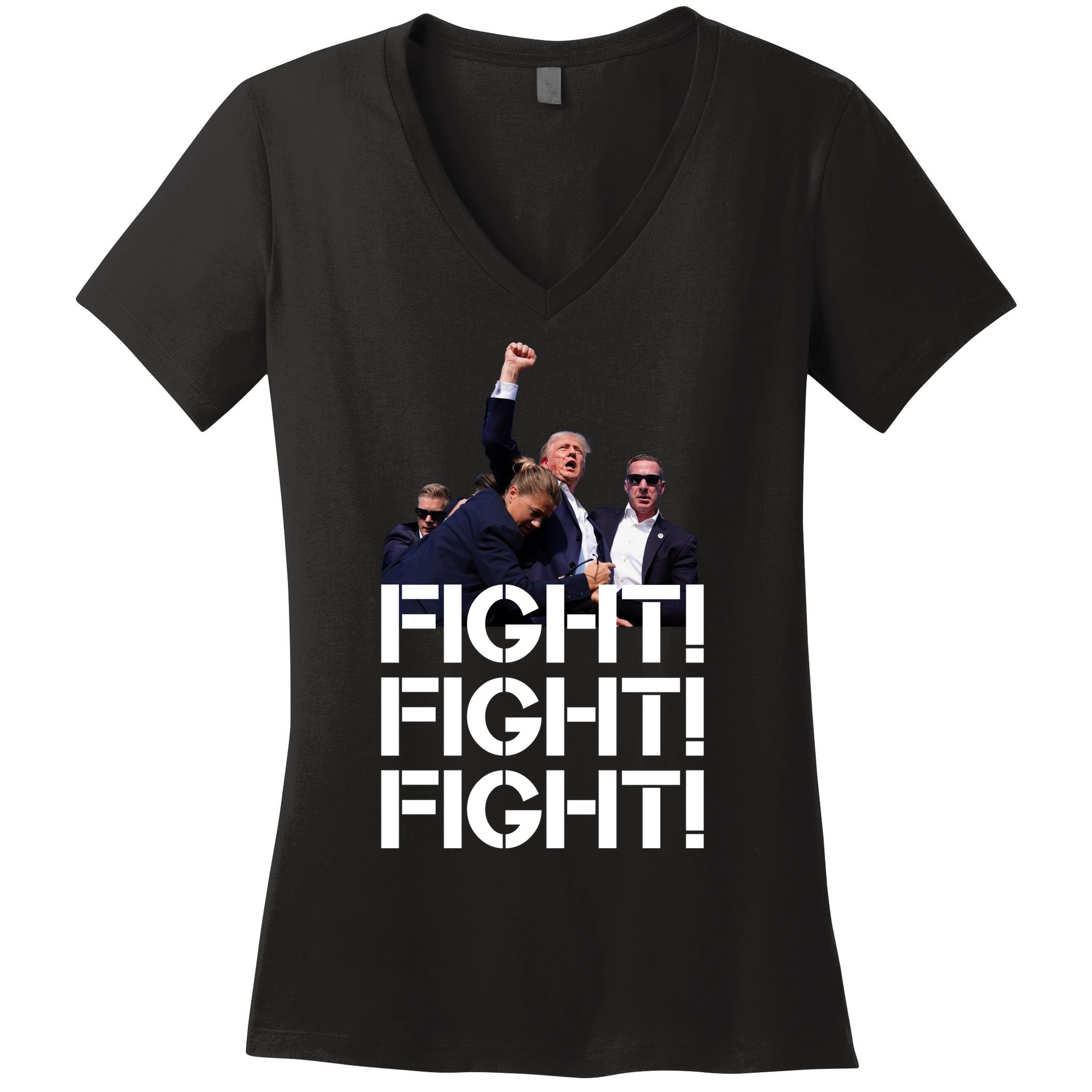 Donald Trump Fight Fight Fight Save America Women's V-Neck T-Shirt