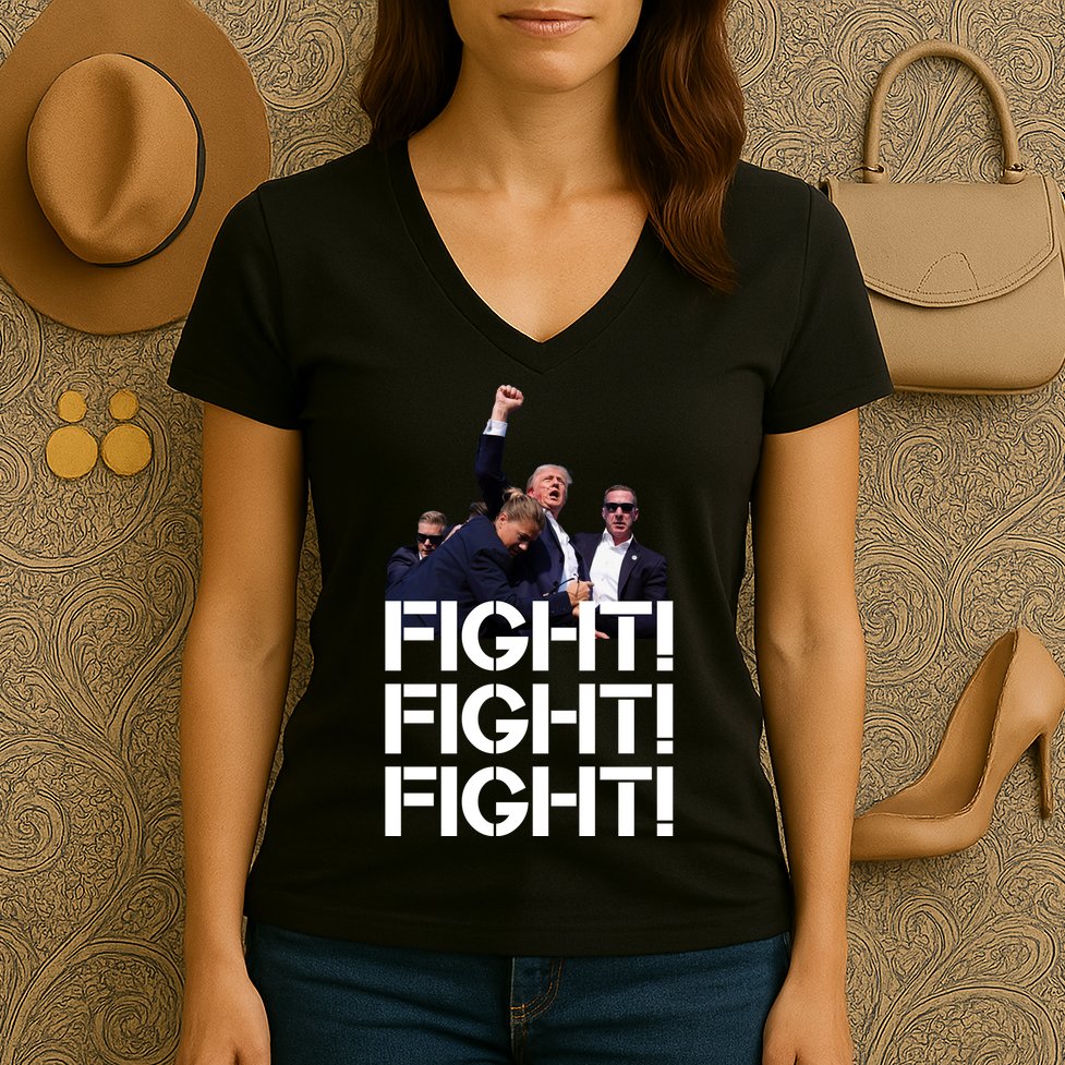 Donald Trump Fight Fight Fight Save America Women's V-Neck T-Shirt