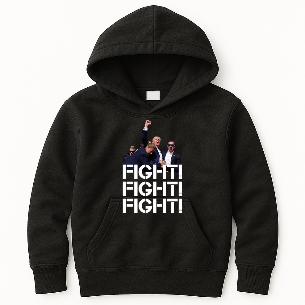 Donald Trump Fight Fight Fight Save America Kids Hoodie