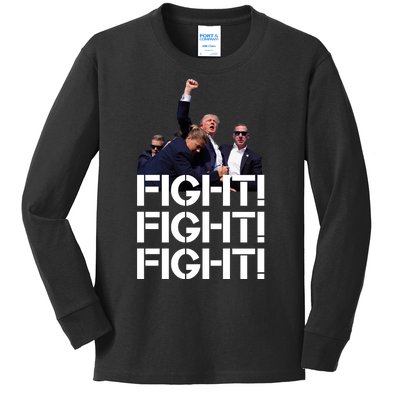 Donald Trump Fight Fight Fight Save America Kids Long Sleeve Shirt