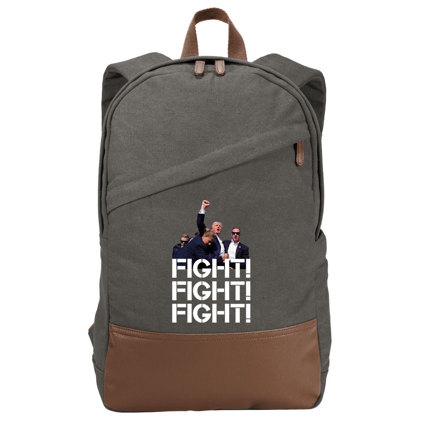 Donald Trump Fight Fight Fight Save America Cotton Canvas Backpack