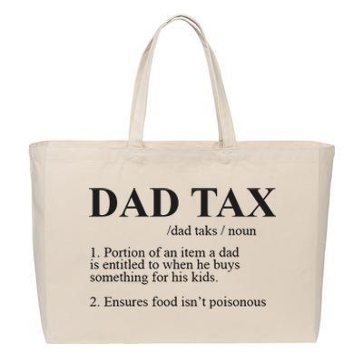 Dad Tax Funny Fathers Day Gift For Daddy Cotton Canvas Jumbo Tote