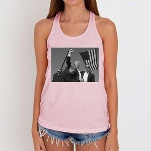 Donald Trump Fist Pump Meaningful Gift Women's Knotted Racerback Tank