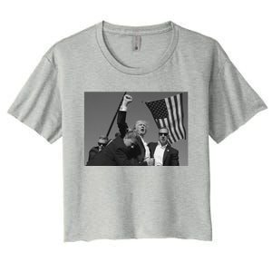 Donald Trump Fist Pump Meaningful Gift Women's Crop Top Tee