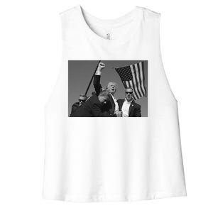 Donald Trump Fist Pump Meaningful Gift Women's Racerback Cropped Tank