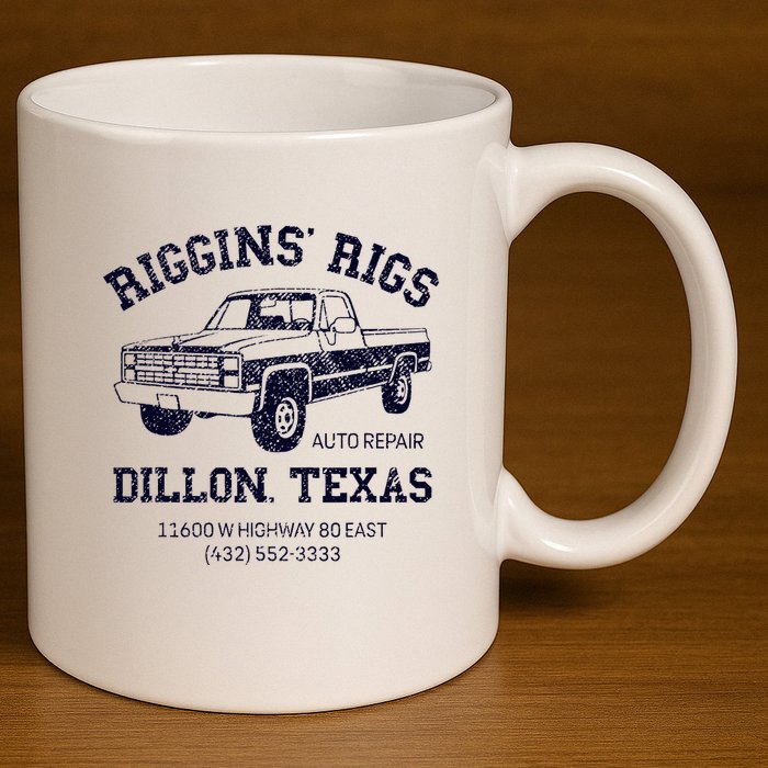 Dillon Texas Friday Night Football Player Fan Riggins Rigs 11oz C Handle Ceramic Mug