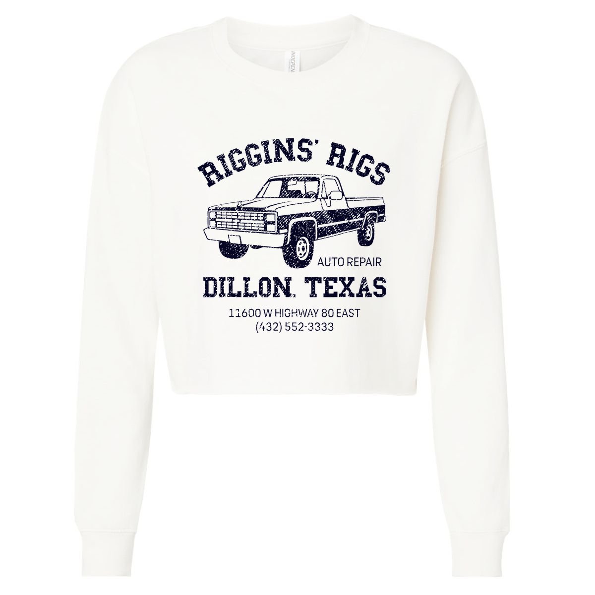 Dillon Texas Friday Night Football Player Fan Riggins Rigs Cropped Pullover Crew