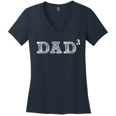 Dad3 Three Fathers Day Father Of Three Women's V-Neck T-Shirt