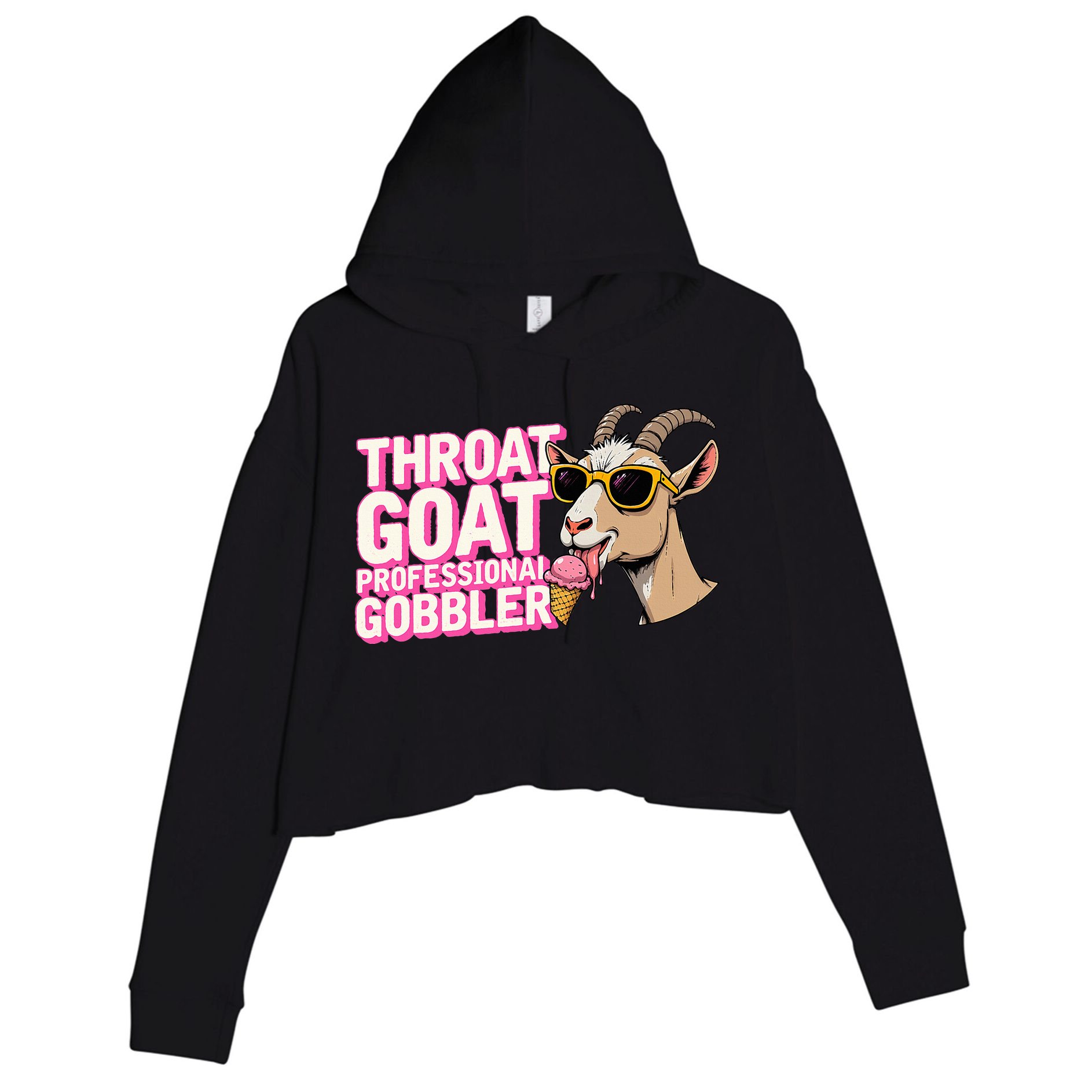 DaddyS Throat Goat Inappropriate Adult Humor Crop Fleece Hoodie