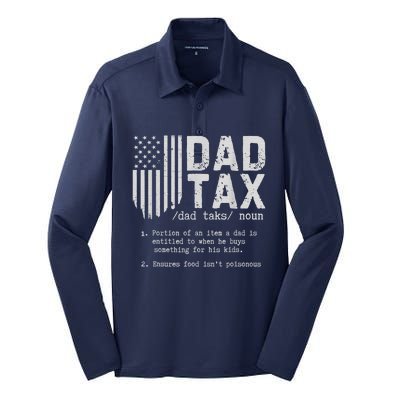 Dad Tax Gifts Dad Tax Jokes Dad Tax Definition Fathers Day Silk Touch Performance Long Sleeve Polo