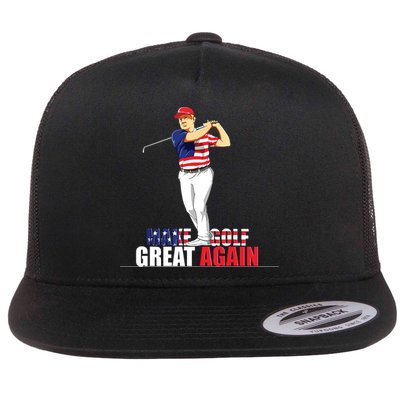 Donald Trump Golf Flat Bill Trucker Hat