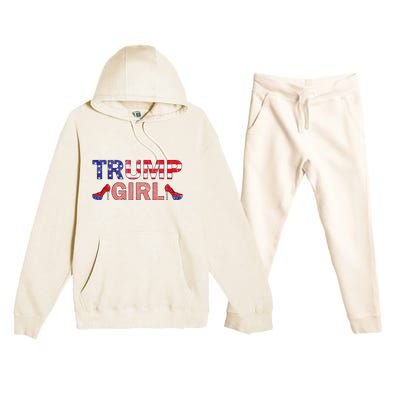 Donald Trump Girl 2020 Republican Patriot High Heel Premium Hooded Sweatsuit Set