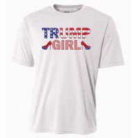 Donald Trump Girl 2020 Republican Patriot High Heel Cooling Performance Crew T-Shirt