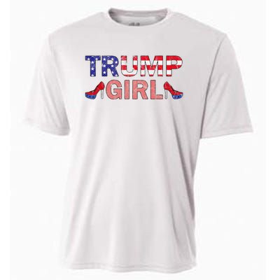 Donald Trump Girl 2020 Republican Patriot High Heel Cooling Performance Crew T-Shirt