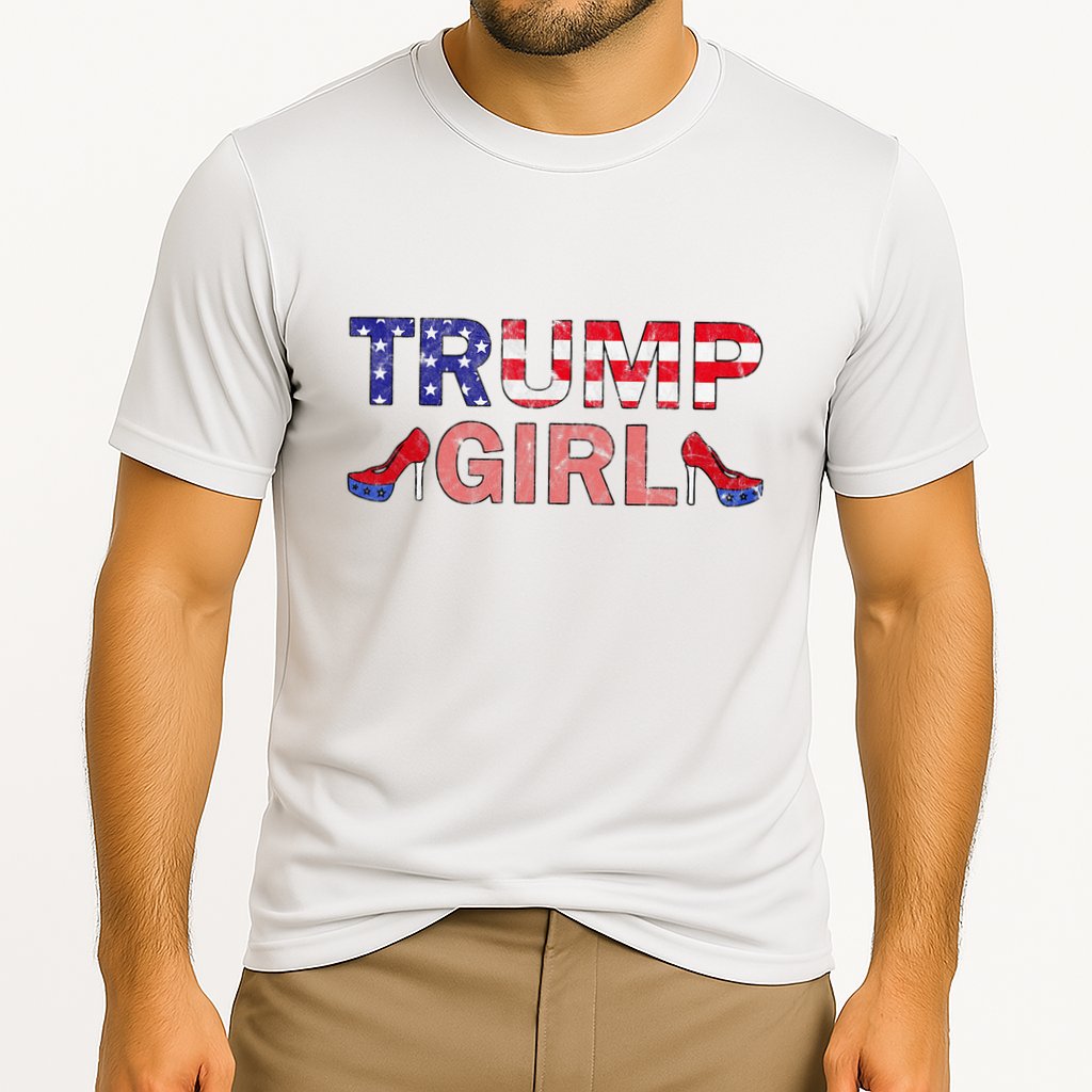 Donald Trump Girl 2020 Republican Patriot High Heel Cooling Performance Crew T-Shirt