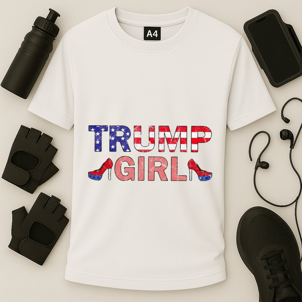 Donald Trump Girl 2020 Republican Patriot High Heel Cooling Performance Crew T-Shirt