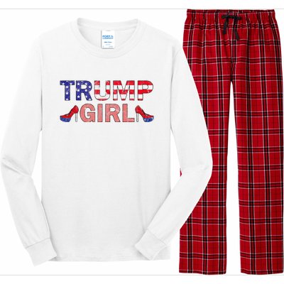 Donald Trump Girl 2020 Republican Patriot High Heel Long Sleeve Pajama Set