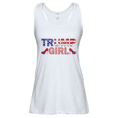Donald Trump Girl 2020 Republican Patriot High Heel Ladies Essential Flowy Tank