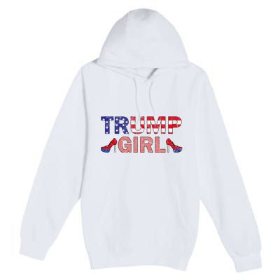 Donald Trump Girl 2020 Republican Patriot High Heel Premium Pullover Hoodie