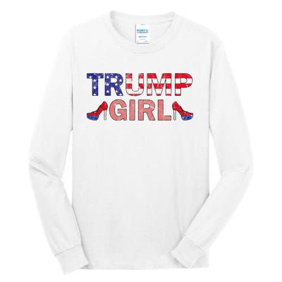 Donald Trump Girl 2020 Republican Patriot High Heel Tall Long Sleeve T-Shirt