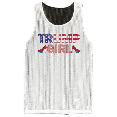 Donald Trump Girl 2020 Republican Patriot High Heel Mesh Reversible Basketball Jersey Tank