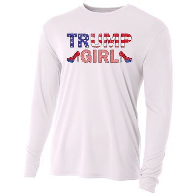 Donald Trump Girl 2020 Republican Patriot High Heel Cooling Performance Long Sleeve Crew