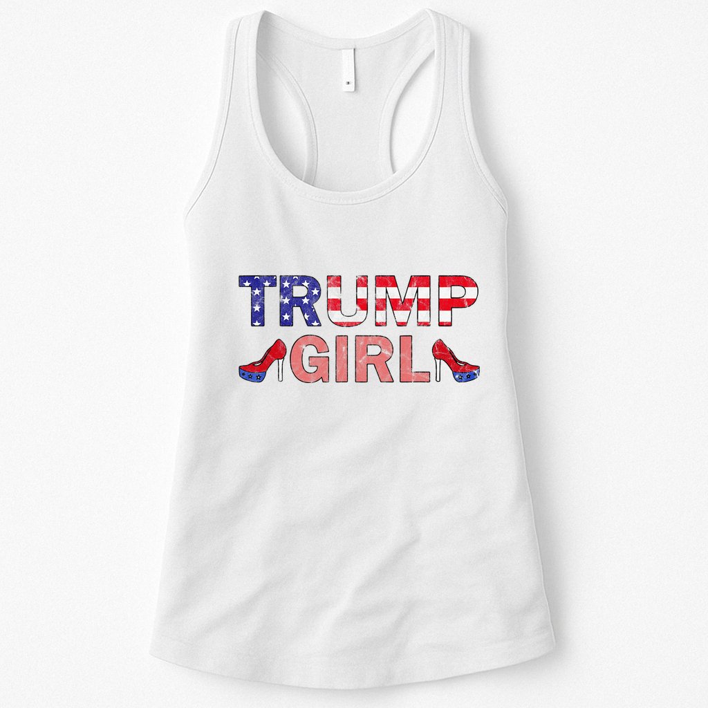 Donald Trump Girl 2020 Republican Patriot High Heel Womens Tank Top