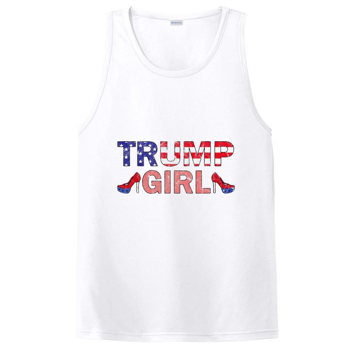 Donald Trump Girl 2020 Republican Patriot High Heel PosiCharge Competitor Tank