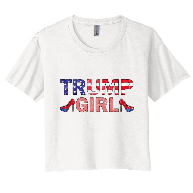 Donald Trump Girl 2020 Republican Patriot High Heel Crop Top