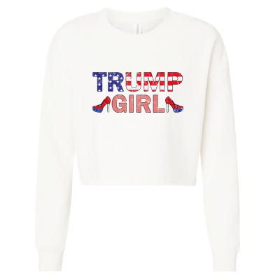 Donald Trump Girl 2020 Republican Patriot High Heel Cropped Pullover Crew