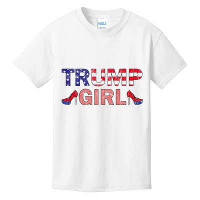 Donald Trump Girl 2020 Republican Patriot High Heel Kids T-Shirt