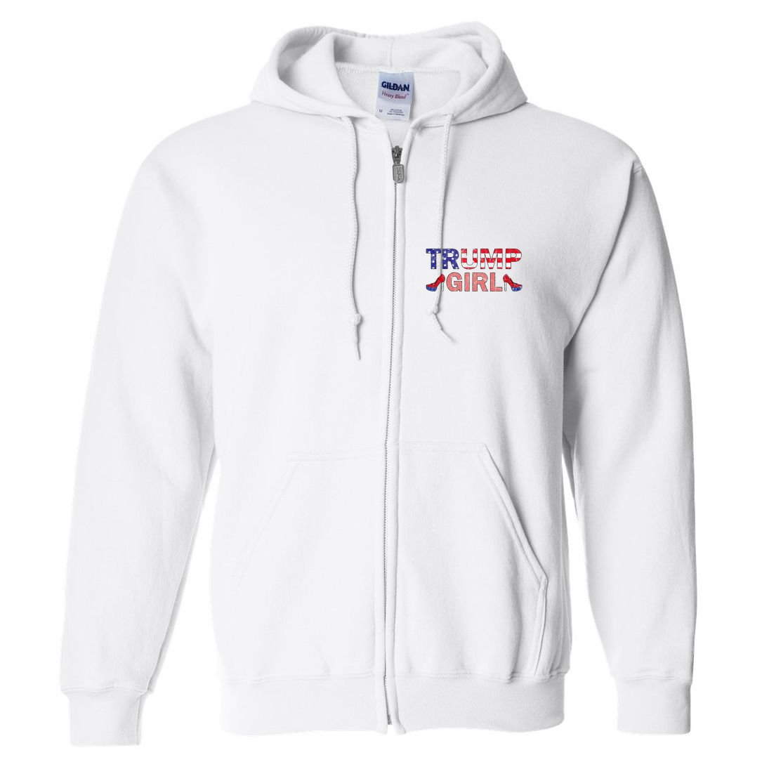 Donald Trump Girl 2020 Republican Patriot High Heel Full Zip Hoodie