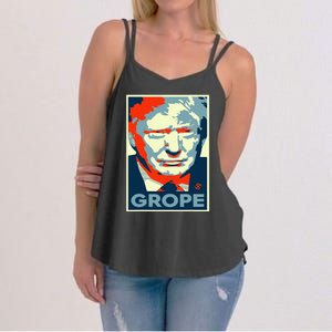 Donald Trump Grope Barrack Obama Parody Canvas Women's Strappy Tank