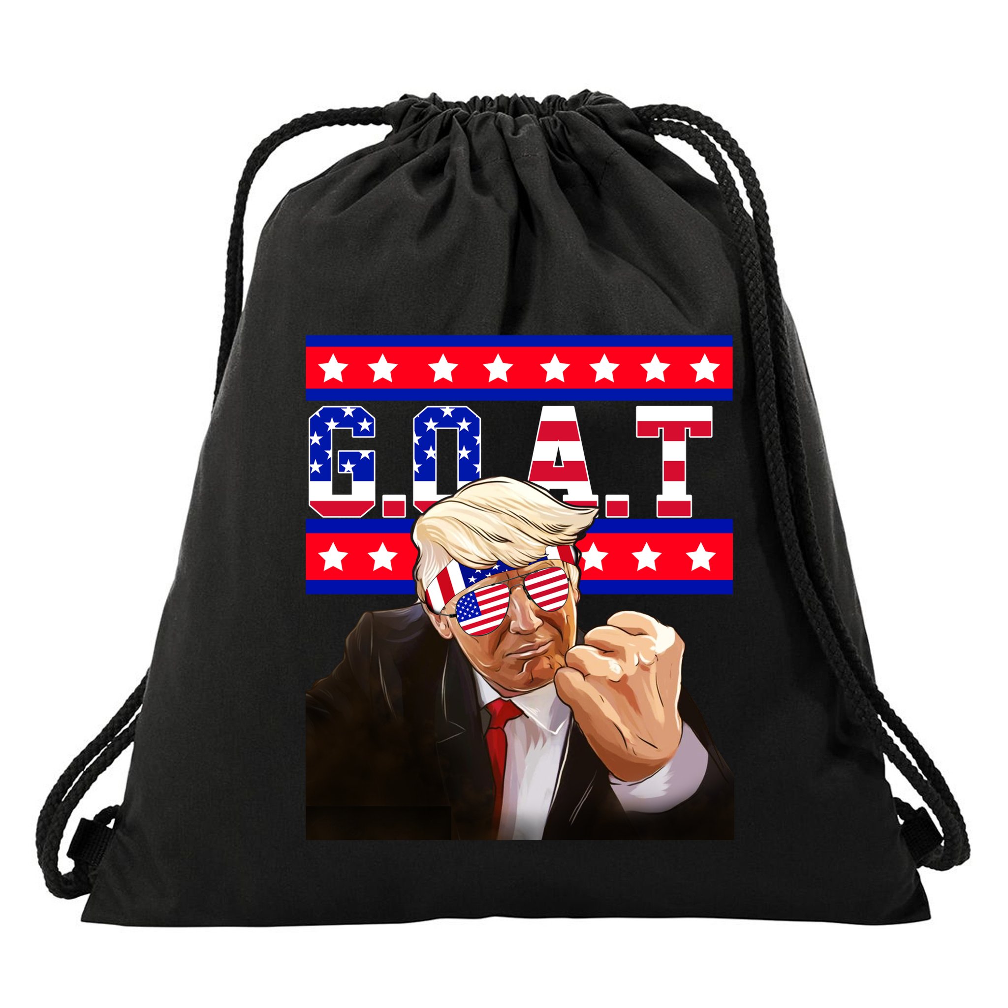 Donald Trump Goat Drawstring Bag