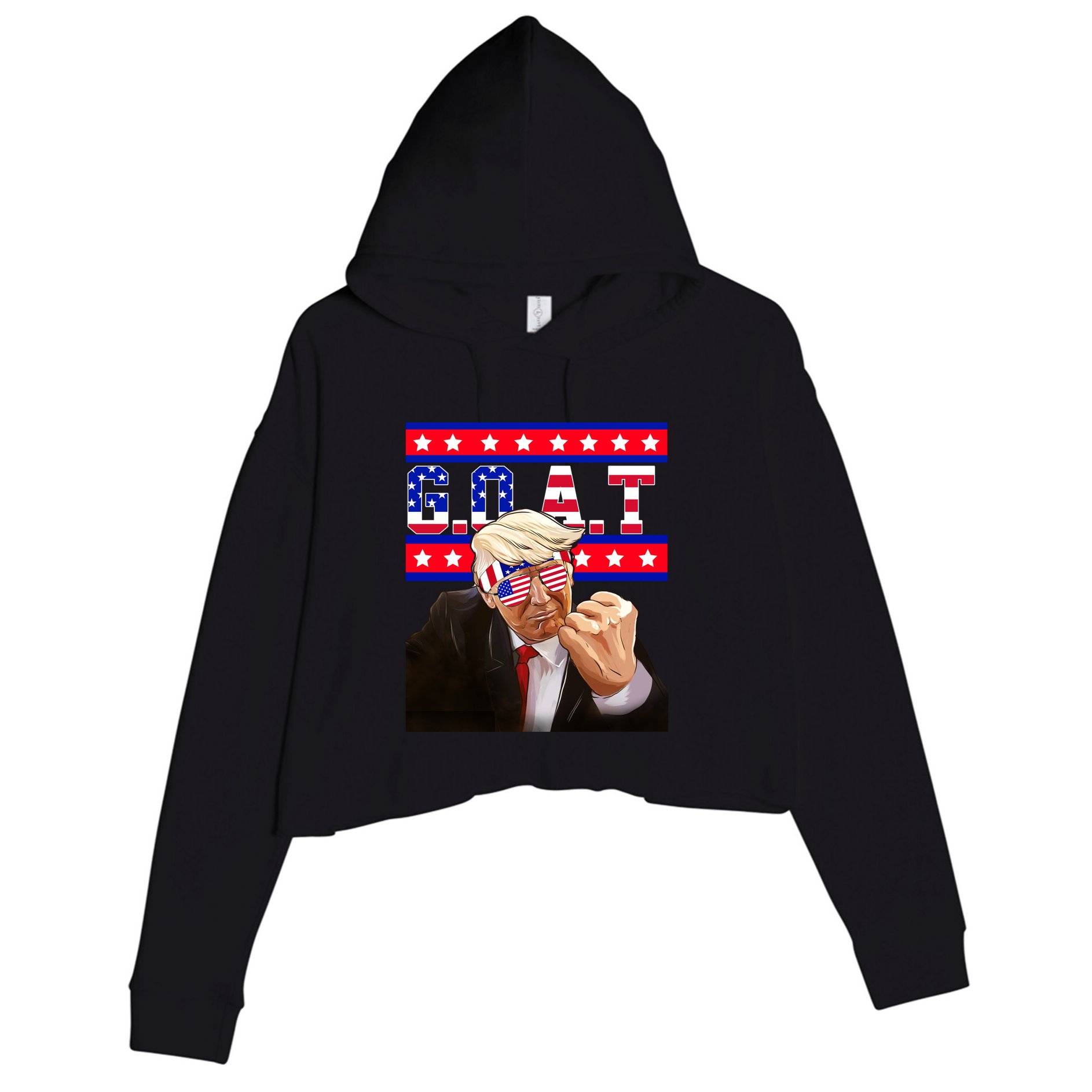 Donald Trump Goat Crop Fleece Hoodie