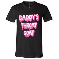 DaddyS Throat Goat Adult Humor Sarcastic Outfit V-Neck T-Shirt