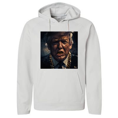 Donald Trump Gold Grillz Performance Fleece Hoodie