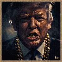 Donald Trump Gold Grillz Cotton Canvas Backpack