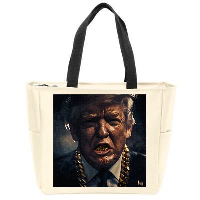 Donald Trump Gold Grillz Zip Tote Bag