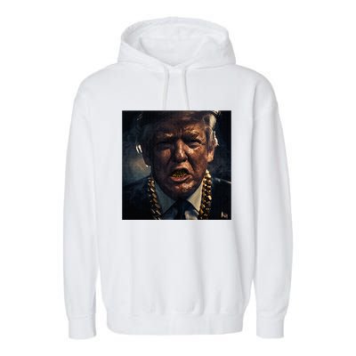 Donald Trump Gold Grillz Garment-Dyed Fleece Hoodie