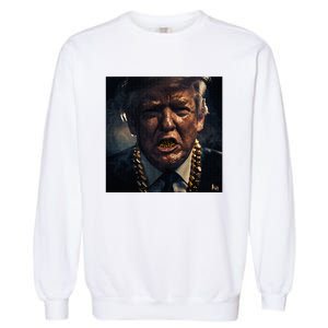 Donald Trump Gold Grillz Garment-Dyed Sweatshirt