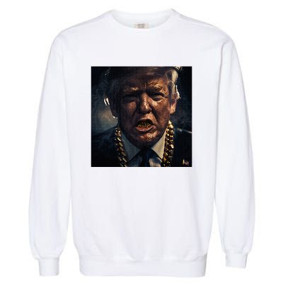 Donald Trump Gold Grillz Garment-Dyed Sweatshirt