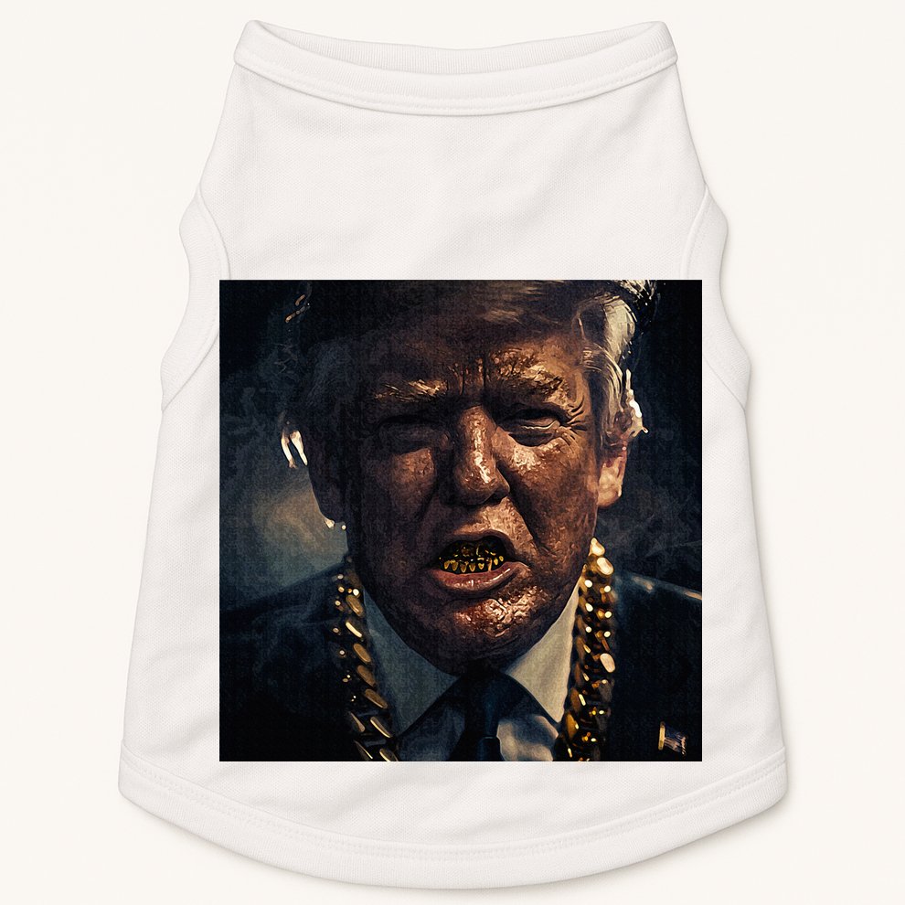 Donald Trump Gold Grillz Doggie Tank