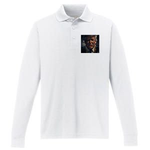 Donald Trump Gold Grillz Performance Long Sleeve Polo