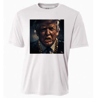 Donald Trump Gold Grillz Cooling Performance Crew T-Shirt