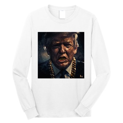 Donald Trump Gold Grillz Long Sleeve Shirt