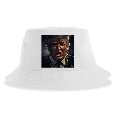 Donald Trump Gold Grillz Sustainable Bucket Hat
