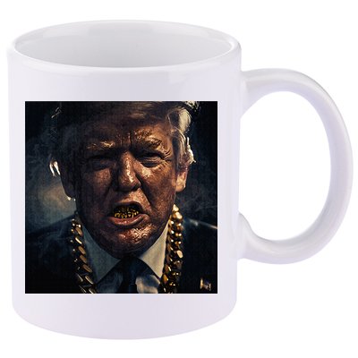 Donald Trump Gold Grillz 11oz C Handle Ceramic Mug