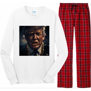 Donald Trump Gold Grillz Long Sleeve Pajama Set